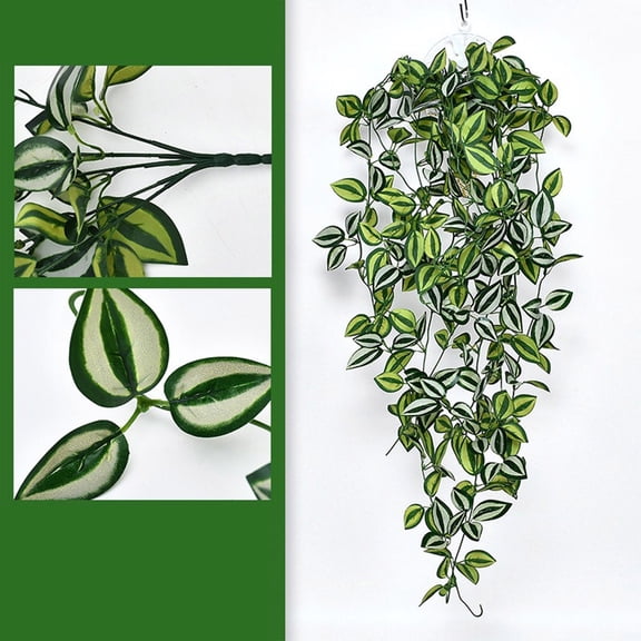 KITTEHIGM Durable UV Proof Plastic Hanging Green Botanical, Flexible Artificial Foliage Vine Perfect for Cozy Living Room Indoor Wall Decor Layout