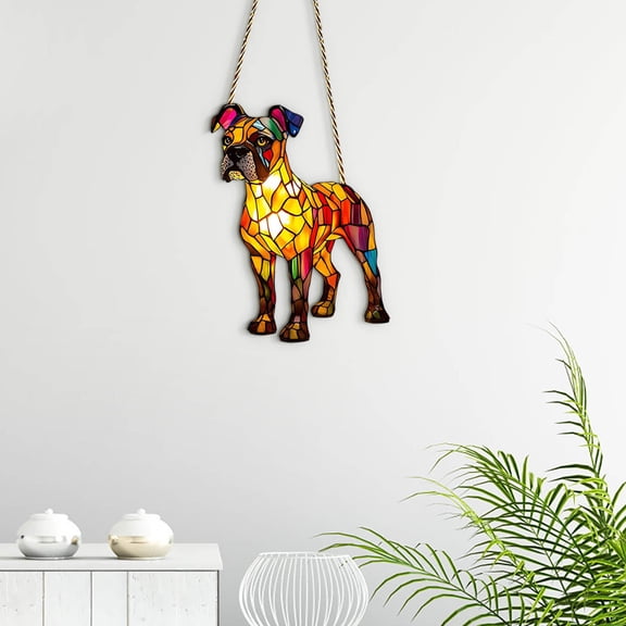 KITTEHIGM Exquisite Hand-Poured Resin Dog Statue Ornament, Adorable Decorative Sculpture for Entryway Side Table and Indoor Bookshelf Accent Styling