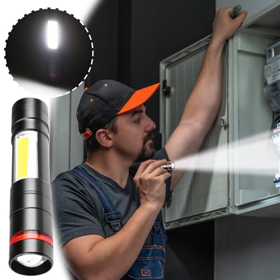 KITTEHIGM Flashlight Olight Rechargeable LED Flashlights High 250000 Lumens Super Bright Five Modes with Cob Work Light Ipx6 Powerful Handheld Torch for Emergency Camping