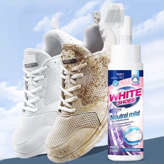 KITTEHIGM Foam Rinse Shoe Cleaner 150ml, Instant Brightening Formula, Deep Clean for Sneakers, Athletic Footwear, Easy-to-Use Shoe Wash, Quick Cleaning Solution