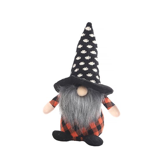 KITTEHIGM Halloween Faceless Dwarf Goblin Doll Figurine Rudolph Style Home Decoration for Shelf Desk Tabletop Spooky Party Accent Gift