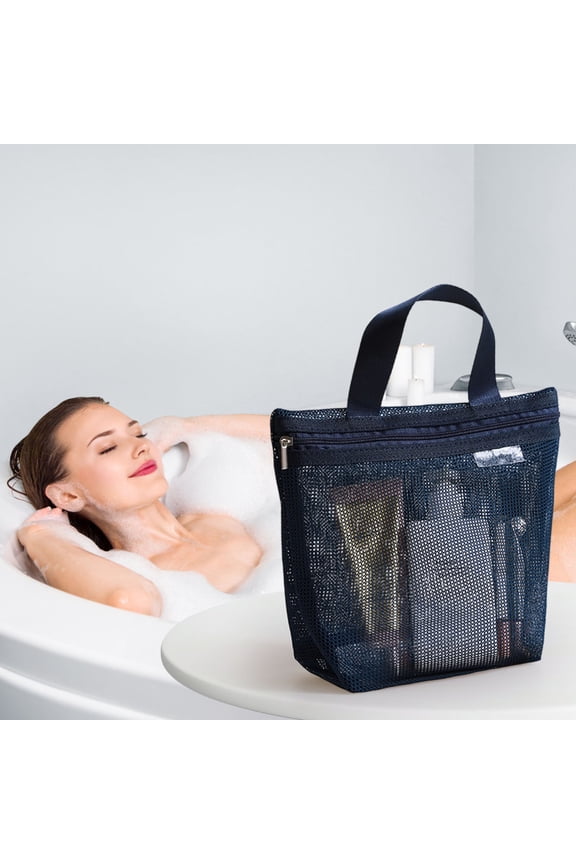 Hollow Mesh Multifunctional Handheld Bag, Portable Storage Pouch for Beach Makeup, Swim Accessories and Daily Bath Cleaning Cloth Outdoor Travel Containment