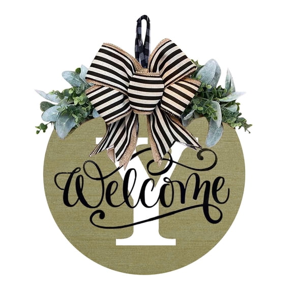 KITTEHIGM Last Name Year Round Front Door Wreath, Custom Hanging Plaque, Decorative Sign for Home Entry, Seasonal All-Occasion Welcome Accent