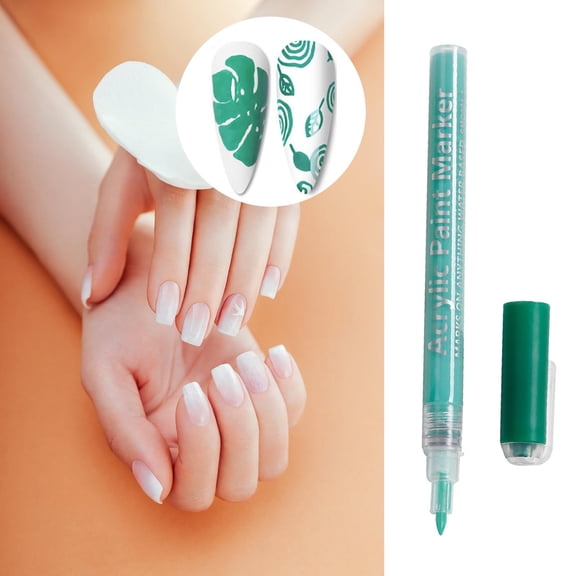 KITTEHIGM Nail Art Marker Pen Acrylic Graffiti Paint Pen with Fine Tip, DIY Nail Painting Tool No Baking Watercolor 5ml for Home Use