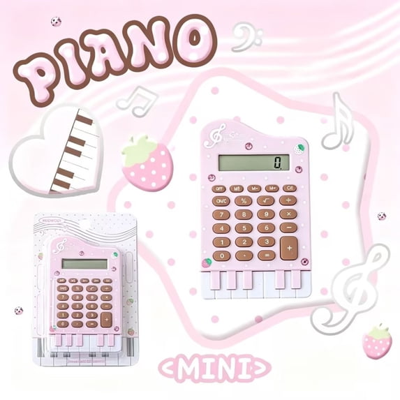 KITTEHIGM Piano Themed Calculator Cute 8 Digit Display Desktop Electronic Calculator for Students Office Home School Supplies