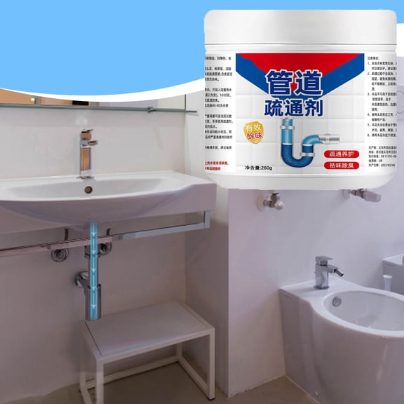 KITTEHIGM Pipe Dredging Cleaner 260 g, Sewer Toilet and Kitchen Drain Unclogging Agent for Odor Removal and Drain Maintenance, Fast Dissolving Pipe Cleaner