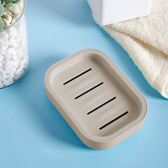 KITTEHIGM Plastic Soap Box with Lid – Drainage Layer Soap Holder, Keeps Soap Dry and Clean, Easy to Use and Clean for Camping, Gym, Bathroom