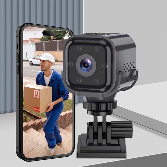 KITTEHIGM Smart Home Camera, 1080p HD Mini Wireless Security Camera, Wide-Angle Lens, WiFi App Remote Alarm, House Monitoring for Door, Pet, Baby, Indoor Surveillance