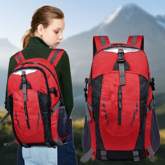 KITTEHIGM Water Resistant Large Capacity Outdoor Hiking Backpack, Multi-compartment Double Shoulder Pack with Hip Belt for Laptop Storage, Climbing and Long-Distance Travel Packing