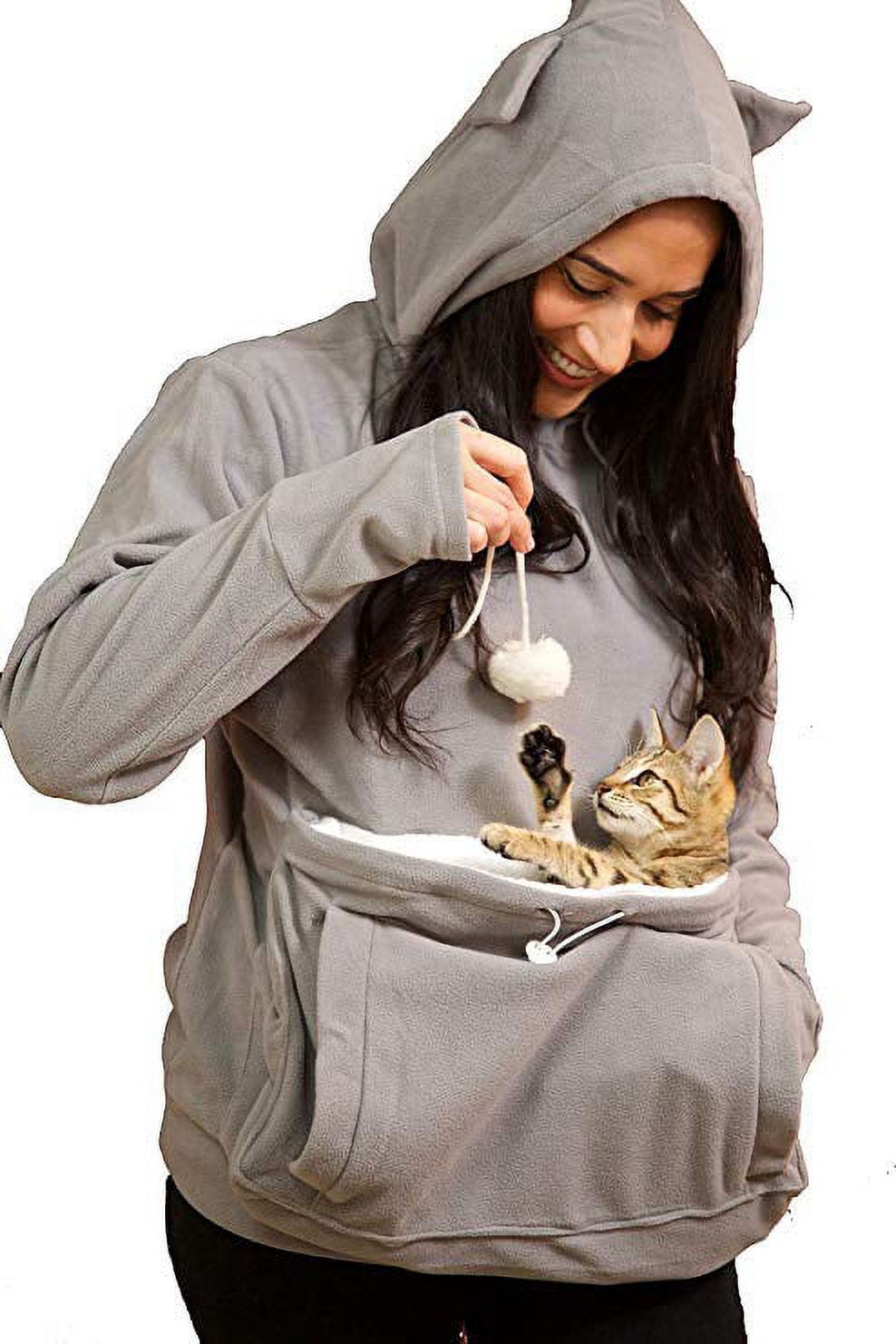 KITTYROO Cat Hoodie, The Original AS SEEN ON TV Kitty Carrying Sweatshirt, with Super Soft Kangaroo Pet Pouch (Large) - image 1 of 5