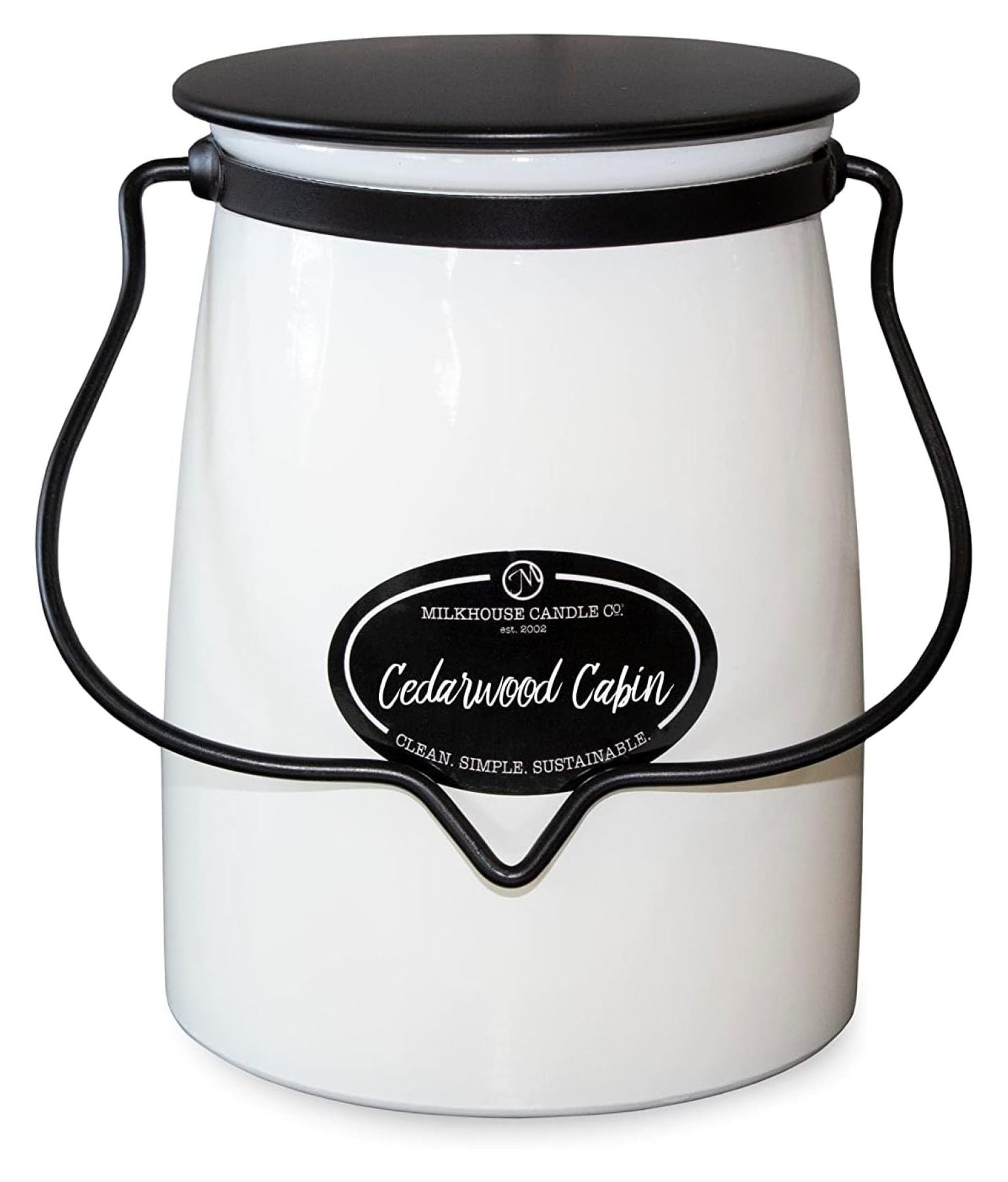 Cedarwood Cabin 22 oz White Soy Beeswax Scented Jar Candle