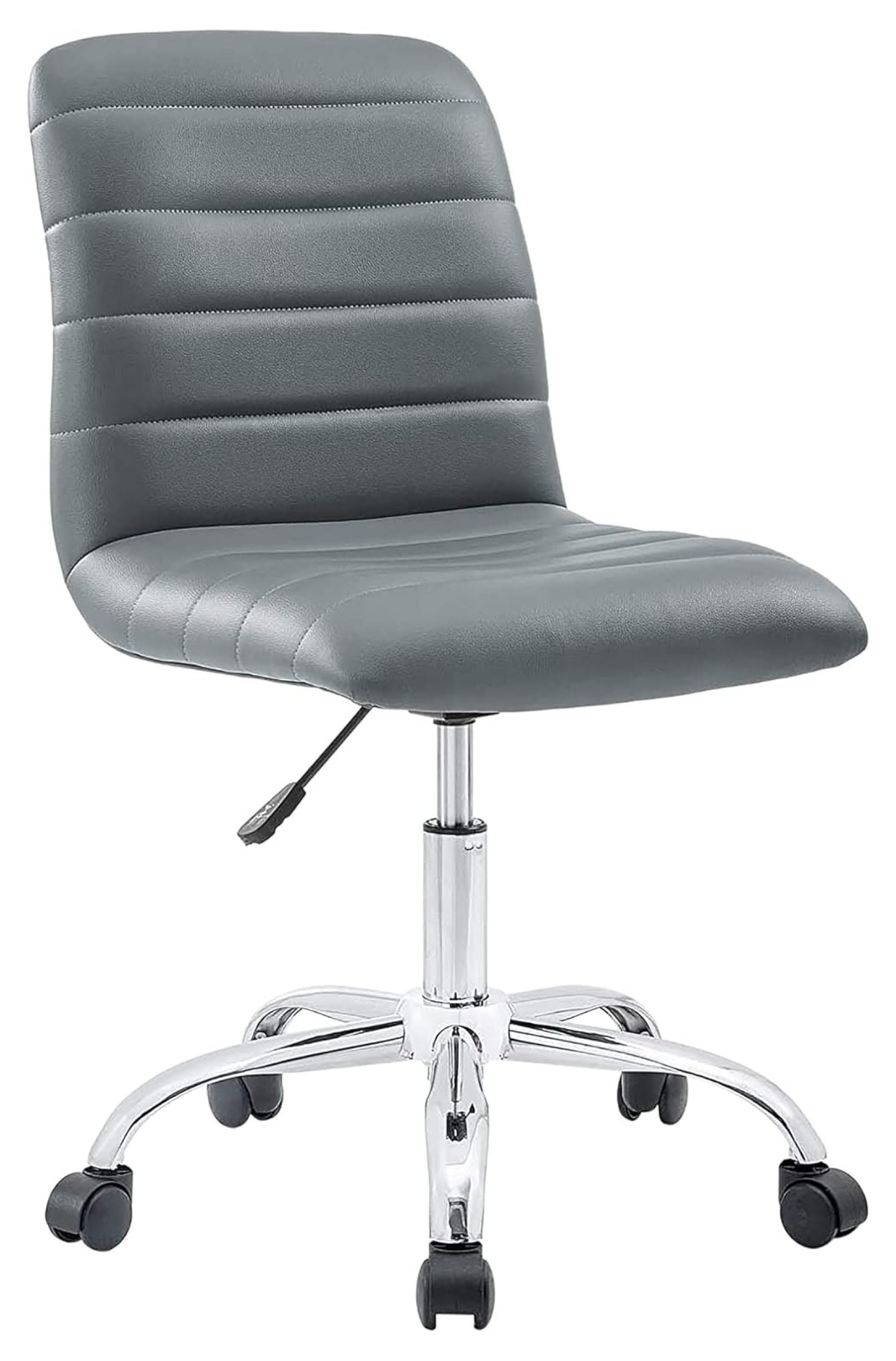 Ripple Mid-Back Swivel Task Chair in Gray Faux Leather