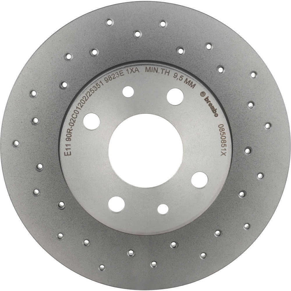 Brembo KTX0087 ceramic brake pad and XTRA solid drilled brake disc kit