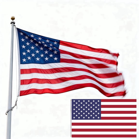 KIVDIT 3 x 5 FT American Flag, Double Sided Printed Lightweight Polyester USA Flag, All Season Patriotic Decor for Yard, Garden, Indoor Outdoor Holiday Use