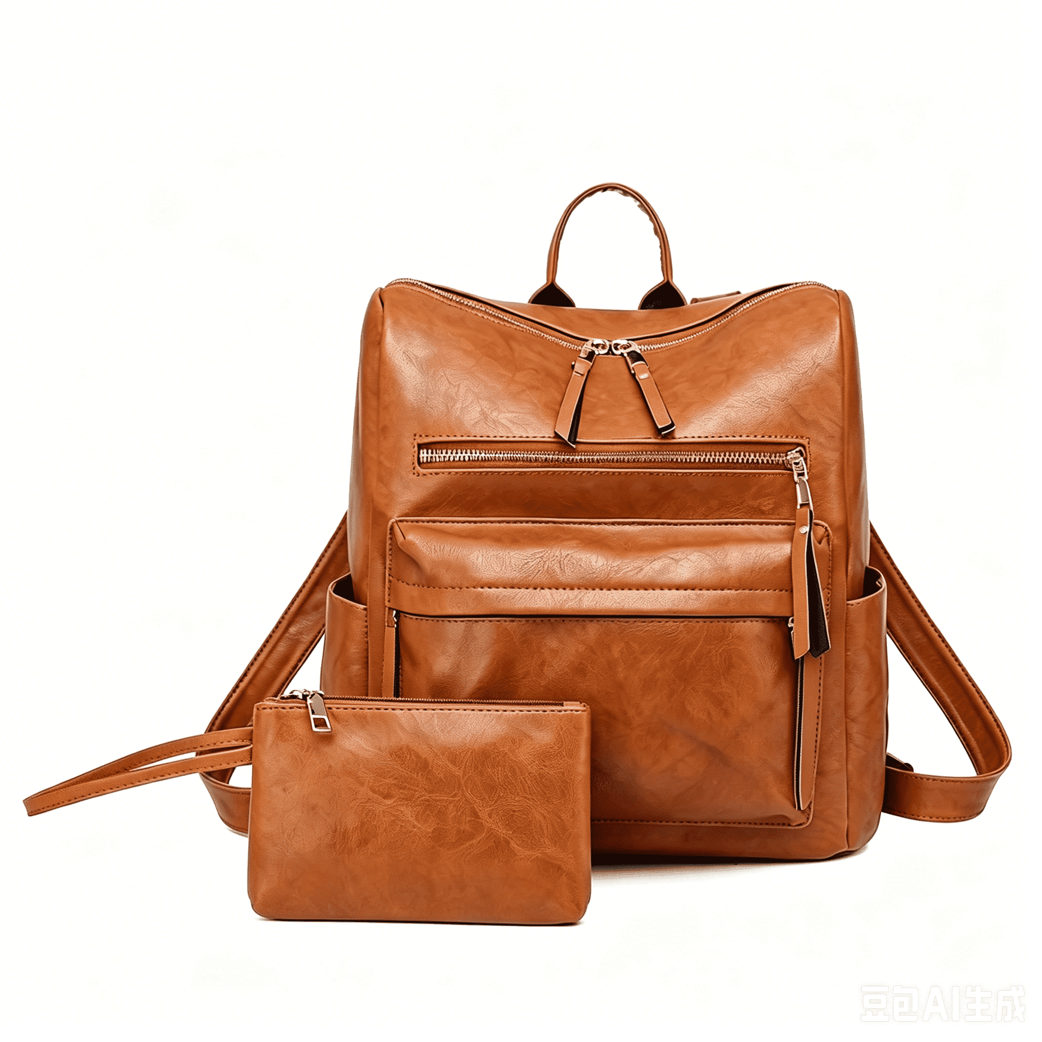 blazer leather backpack No. 278 in Vintage How to Ship Your Jack each leather backpack is Color:Off-white With Brown