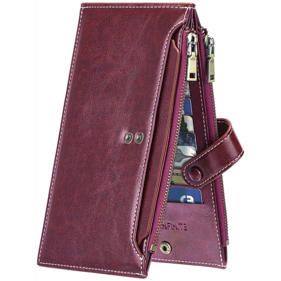 Wallets for Women,Genuine Leather Credit Card Holder with RFID Blocking Large Capacity Zipper Pocket