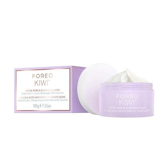 FOREO Kiwi Active Pore & Blackhead Mask, Detoxifying Charcoal Clay Mask, 100 g