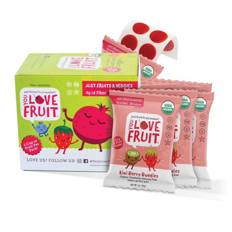 KIWI BERRY All Natural Fruit Snacks, Healthy Snack Pack, Real