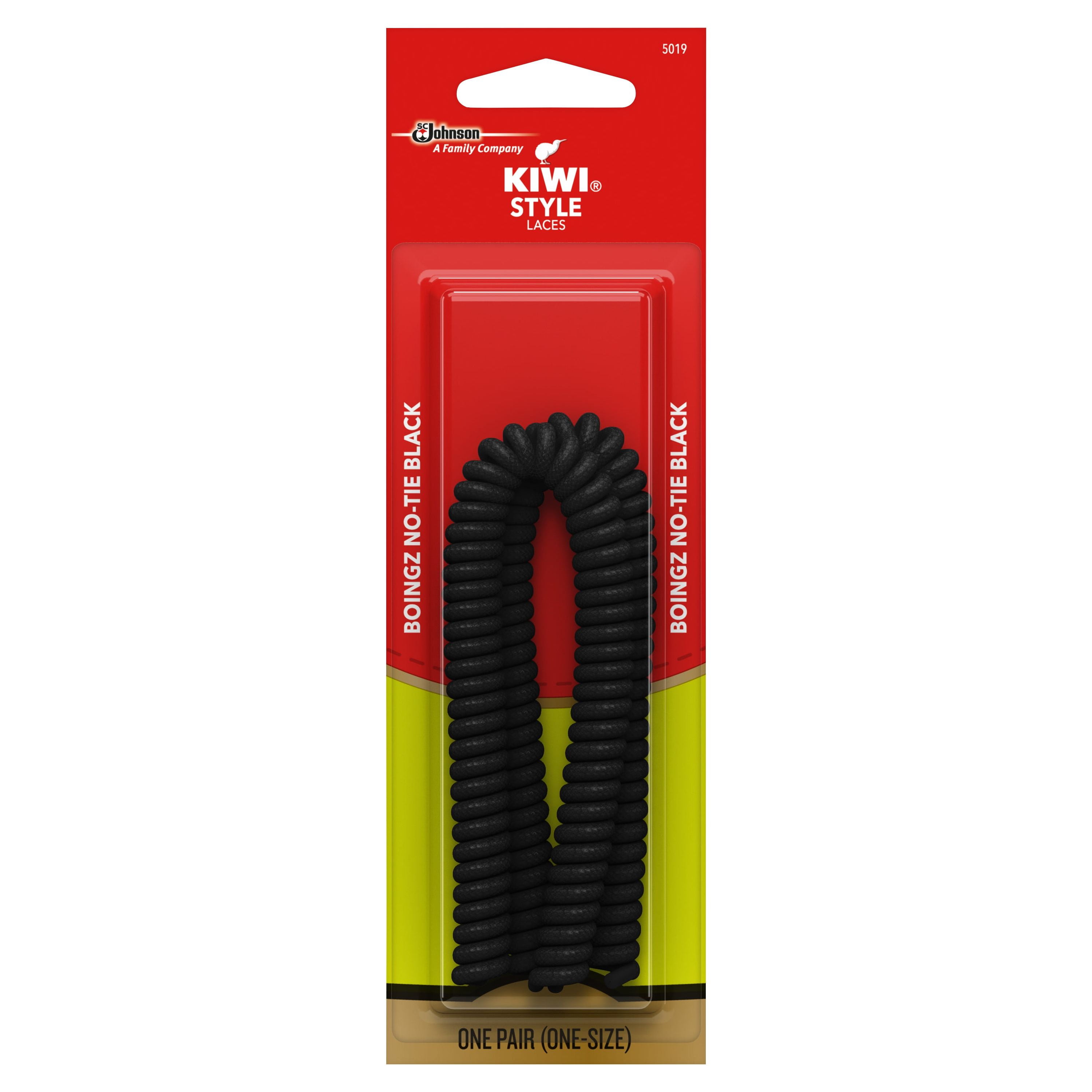 KIWI Boingz-No-Tie-Laces, Black, 1 pair