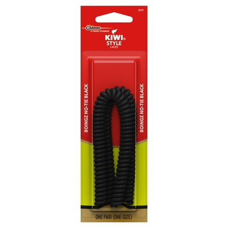KIWI Boingz-No-Tie-Laces, Black, 1 pair