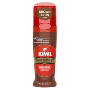 KIWI Instant Shine & Protect, Brown Liquid Shoe Polish, 2.5 oz 1 Bottle with Sponge Applicator