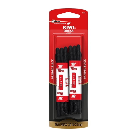 KIWI Dress Round Laces, Black, 30 in (2 Pairs)