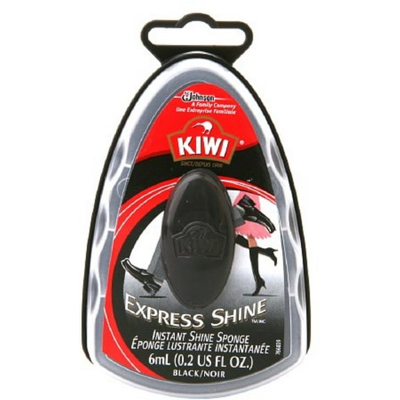 KIWI Express Shine Sponge, Black, 0.23 oz, Pack of 2