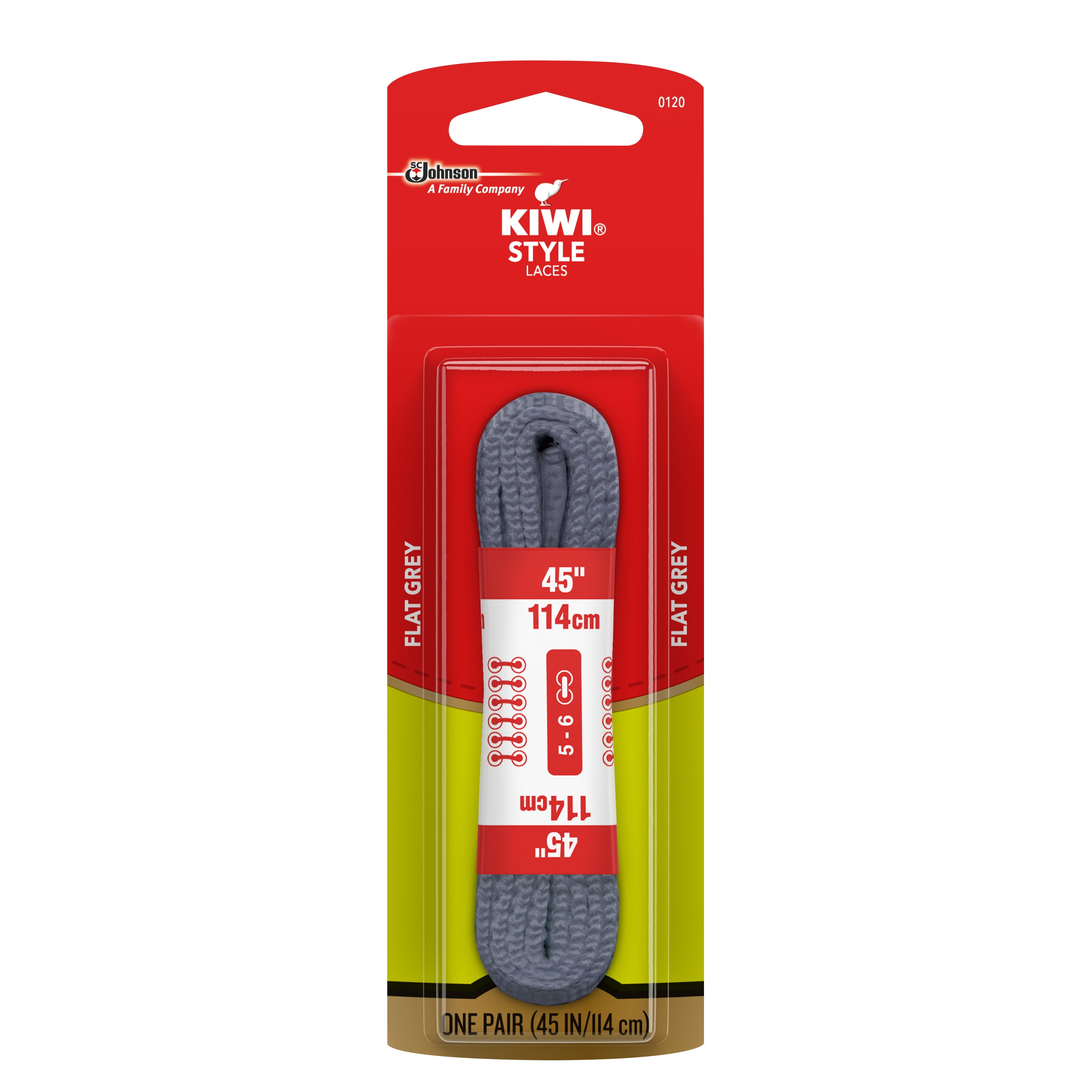 KIWI Flat Laces Gray 45 in 1 pair Walmart