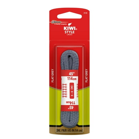 KIWI Flat Laces, Gray, 45 in, 1 pair