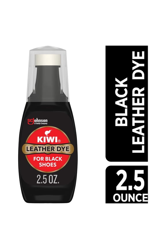 Leather Dye, Black, 2.5 oz (1 Bottle with Sponge Applicator)