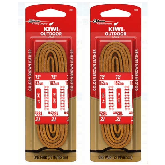 KIWI Outdoor Golden Brown Leather Laces 72" (2-Pack)