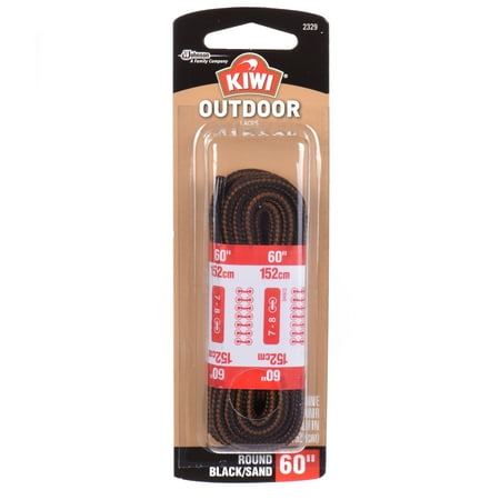 KIWI Outdoor Round Laces Black/Sandstone 60" 2 pairs