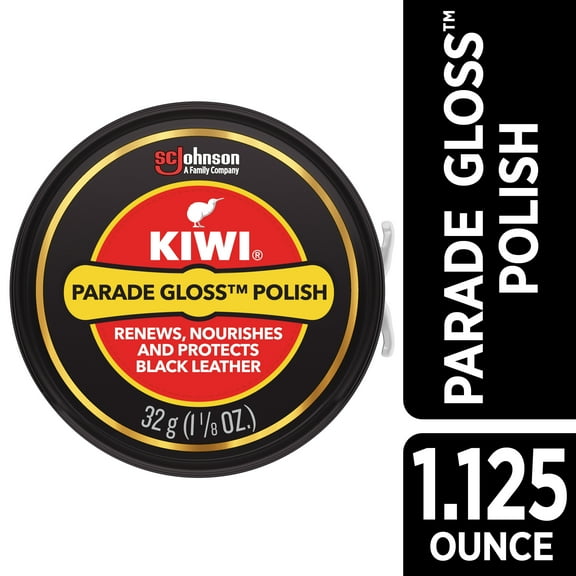KIWI Regular Shoe Polish, Black, 1.125 oz (1 Metal Tin)