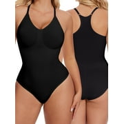 KIWI RATA Bodysuit for Women Sexy H-shaped Back Cami Adjustable Straps Soft Seamless Body Shaper Tank Top