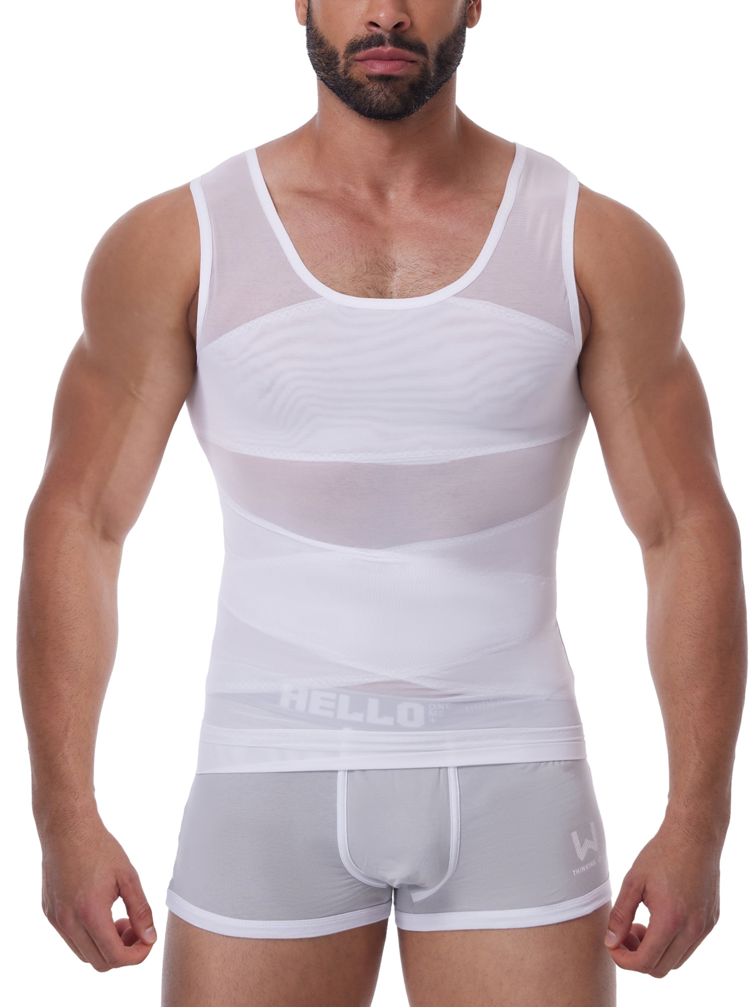 KIWI RATA Compression Shirt for Men Slimming Undershirt Body Shaper