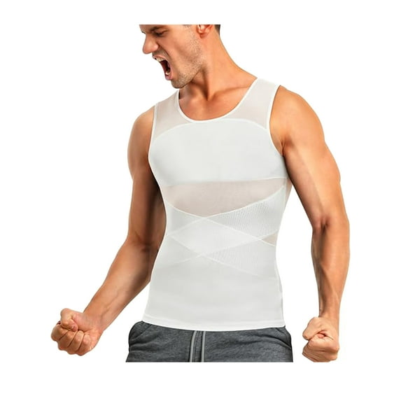 KIWI RATA Compression Shirt for Men Slimming Undershirt Body Shaper Tank Tops Sleeveless Shapewear Vest M-3XL