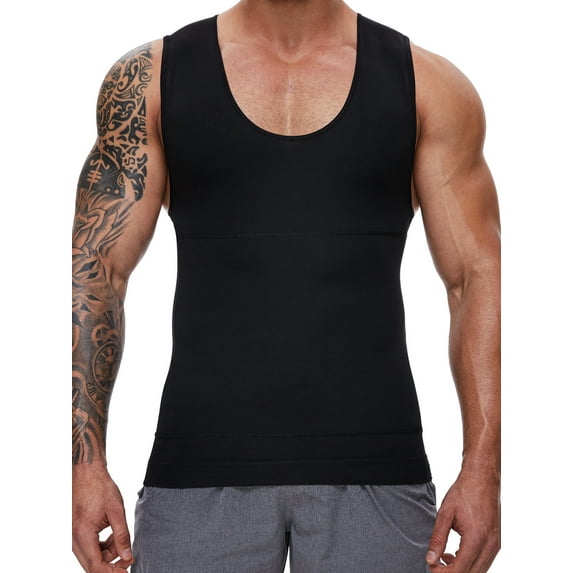 KIWI RATA Compression Shirt for Men Tummy Control Tank Top Slimming Undershirt for Mens Shapewear Sleeveless Body Shaper