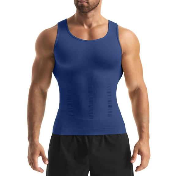 Kiwi Rata Compression Shirts Men Sleeveless Slimming Undershirts Tummy Control and Body Shaper Tank Top