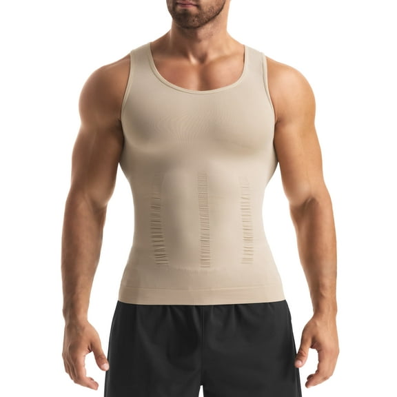 Kiwi Rata Compression Shirts Men Sleeveless Slimming Undershirts Tummy Control and Body Shaper Tank Top