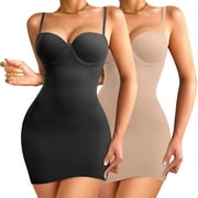 KIWI RATA Full Slips for Women Under Dresses Seamless Body Shaper Slip Tummy Control Shapewear Slip