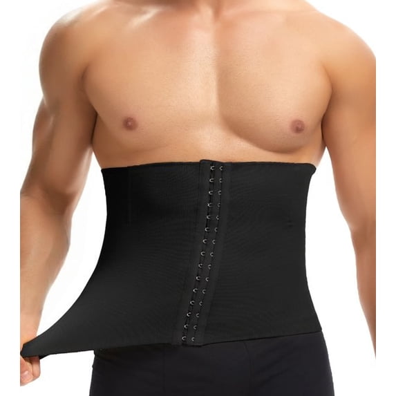 KIWI RATA Mens Waist Trainer Trimmer Tummy Control Shapewear Slimming Girdle Stomach Band Back Support Body Shaper Belt