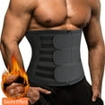 thumbnail image 1 of KIWI RATA Waist Trainer for Men Sweat Waist Trimmer Corset with 3 Straps Stomach Wraps Zipper Neoprene Workout Belt, 1 of 6