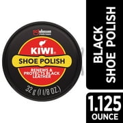 KIWI Shoe Polish, Black, 1.125 oz (1 Metal Tin)