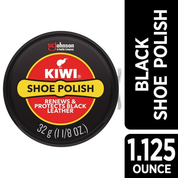 KIWI Shoe Polish, Black, 1.125 oz (1 Metal Tin)