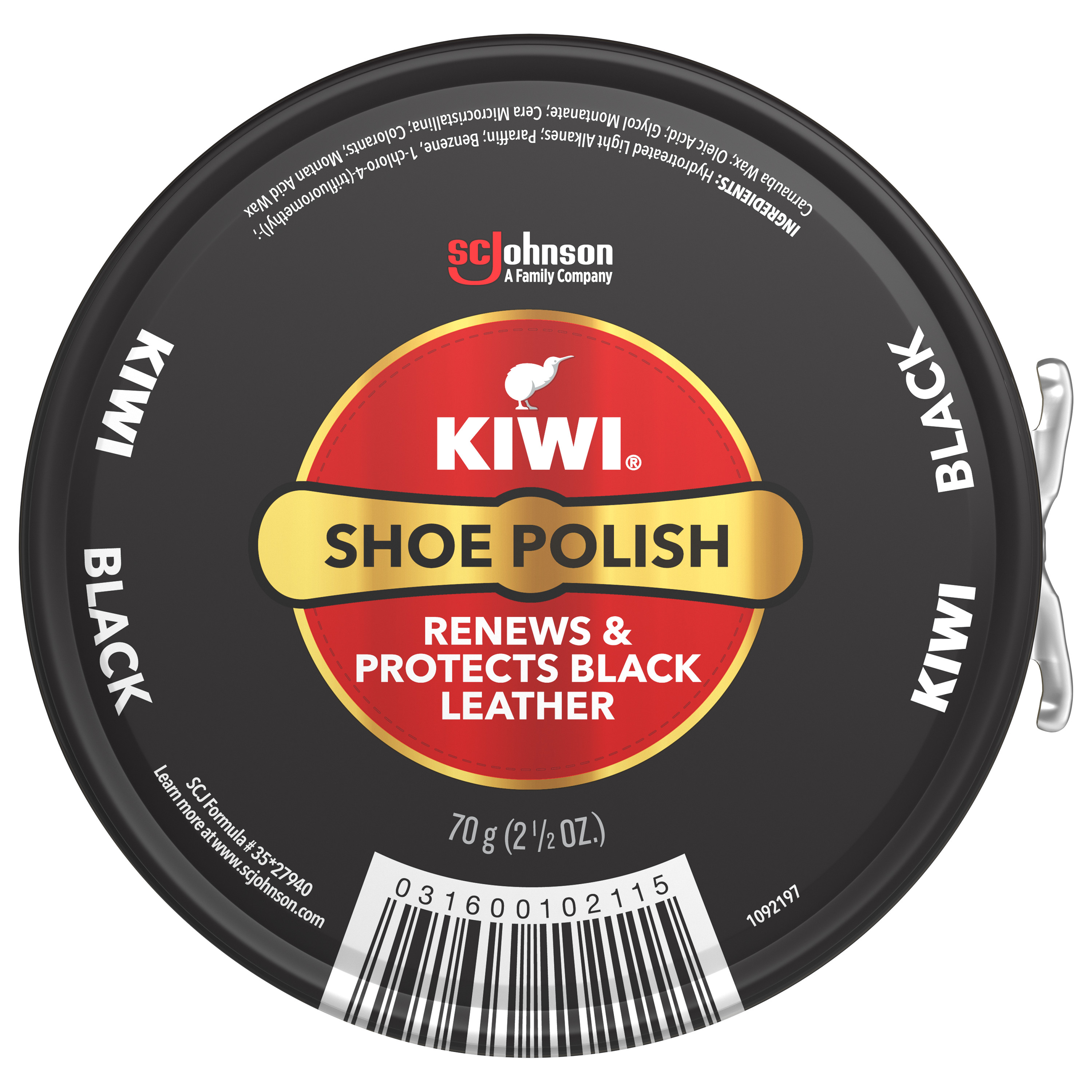 KIWI Shoe Polish, Black, 2.5 oz (1 Metal Tin) - image 1 of 9