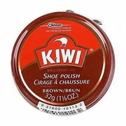 KIWI Shoe Polish, Brown 1-1/8 oz Pack of 2