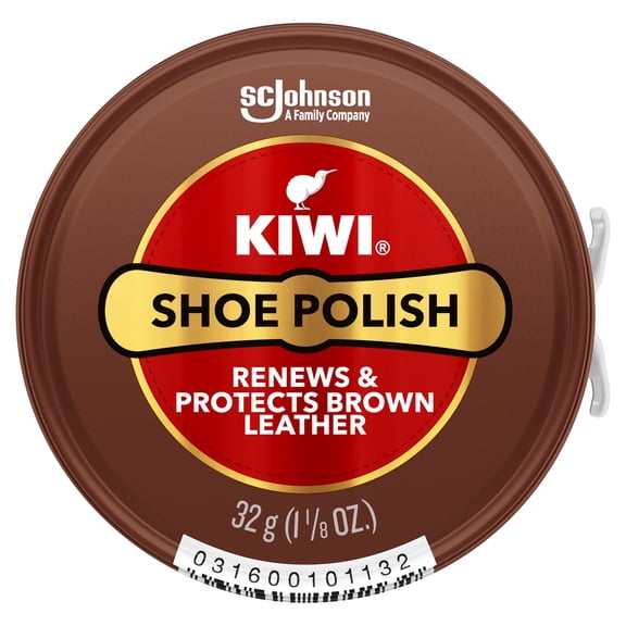 KIWI Shoe Polish, Brown, 1.125 oz&nbsp;Pack - 6