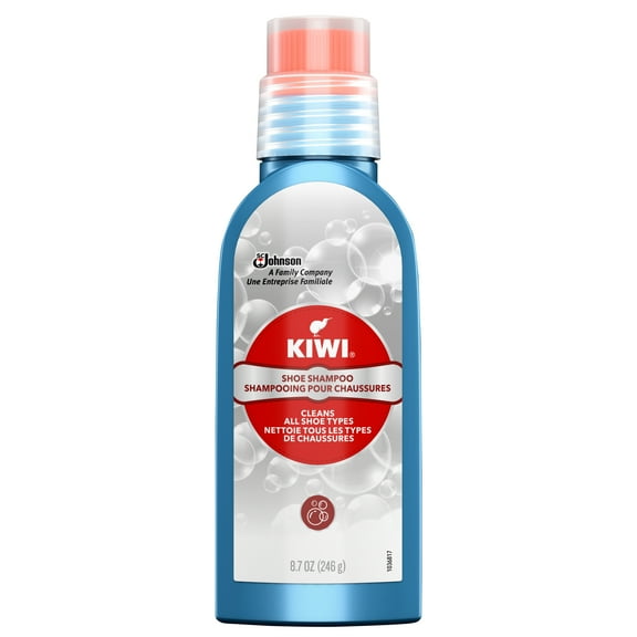 KIWI Shoe Shampoo - Built-In Brush with Concentrated Shoe Cleaner Formula (1 bottle), 8.7 oz