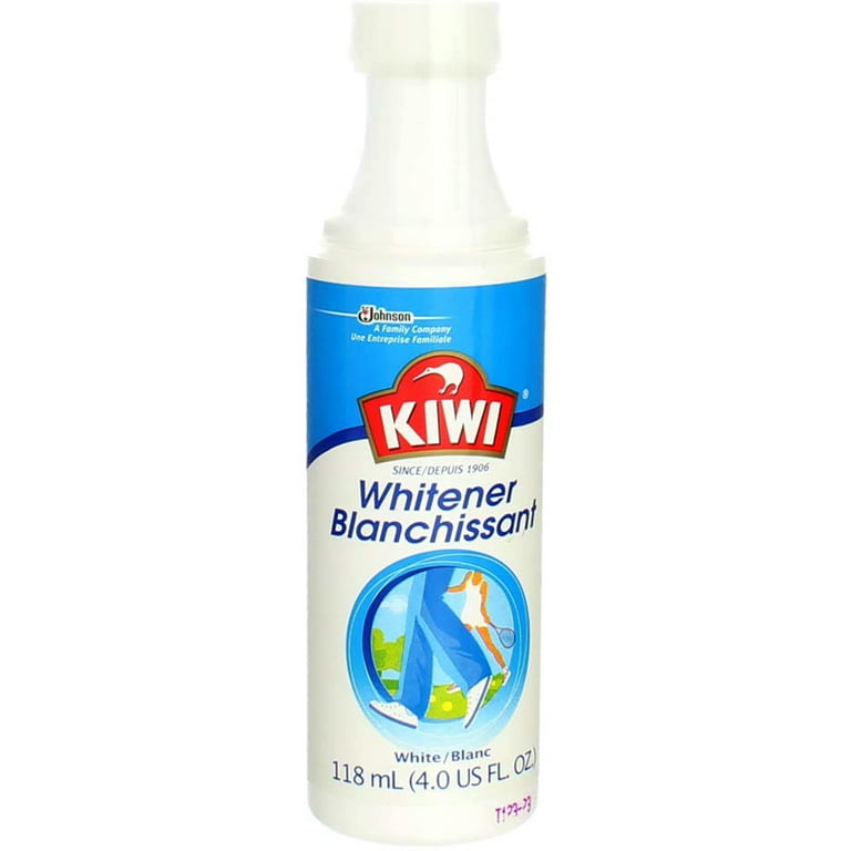 Kiwi Shoe Whitener, White, 4.0 oz (1 Bottle with Sponge Applicator), Pack of 6