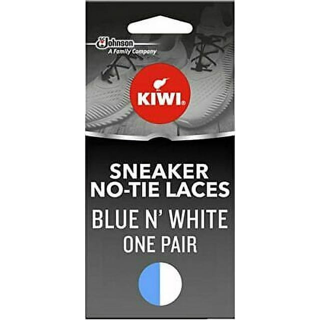 KIWI Sneaker NoTie Shoe Laces, One Size Fits All, Blue and White